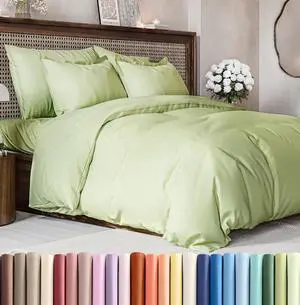 Duvet Cover Queen Size Set - Extra Soft Queen Duvet Cover 90" x 90" with 2 Pillow Shams for Women, Men, Kids & Teens - Hotel Luxury w/Zipper Closures & Ties - Comfy & Breathable (Light Sage Green) Duvet Cover Queen Size Set - Extra Soft Queen Duvet Cover 90" x 90" with 2 Pillow Shams for Women, Men, Kids & Teens - Hotel Luxury w/Zipper Closures & Ties - Comfy & Breathable (Light Sage Green)