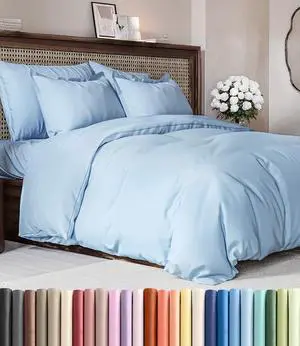 Duvet Cover Full Size Set - Extra Soft Full Duvet Cover 80" x 90" with 2 Pillow Shams for Women, Men, Kids & Teens - Hotel Luxury, Easy-Care w/Zipper Closures & Ties - Comfy & Breathable (Sky Blue) Duvet Cover Full Size Set - Extra Soft Full Duvet Cover 80" x 90" with 2 Pillow Shams for Women, Men, Kids & Teens - Hotel Luxury, Easy-Care w/Zipper Closures & Ties - Comfy & Breathable (Sky Blue)