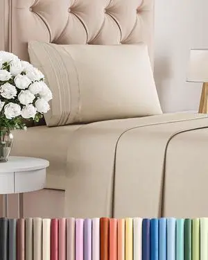 Twin Size 3 Piece Sheet Set - Comfy Breathable & Cooling Sheets - Hotel Luxury Bed Sheets for Women & Men - Deep Pockets, Easy-Fit, Extra Soft and Wrinkle Free Sheets - Wheat Oeko-Tex Bed Sheet Set Twin Size 3 Piece Sheet Set - Comfy Breathable & Cooling Sheets - Hotel Luxury Bed Sheets for Women & Men - Deep Pockets, Easy-Fit, Extra Soft and Wrinkle Free Sheets - Wheat Oeko-Tex Bed Sheet Set