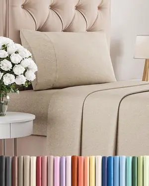 Twin Size 3 Piece Sheet Set - Comfy Breathable & Cooling Sheets - Hotel Luxury Bed Sheets for Women & Men - Deep Pockets, Easy-Fit, Soft & Wrinkle Free Sheets - Heathered Beige Oeko-Tex Bed Sheet Set Twin Size 3 Piece Sheet Set - Comfy Breathable & Cooling Sheets - Hotel Luxury Bed Sheets for Women & Men - Deep Pockets, Easy-Fit, Soft & Wrinkle Free Sheets - Heathered Beige Oeko-Tex Bed Sheet Set