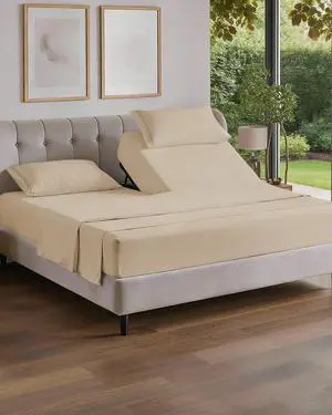 Flex Top Split Head King 4 Piece Sheet Set - Ultra-Soft, Breathable & Cooling Bed Sheets Set - Hotel Luxury Bedding for Women & Men with Deep Pockets - Wrinkle Free & Fade Resistant - Oeko-Tex - Cream Flex Top Split Head King 4 Piece Sheet Set - Ultra-Soft, Breathable & Cooling Bed Sheets Set - Hotel Luxury Bedding for Women & Men with Deep Pockets - Wrinkle Free & Fade Resistant - Oeko-Tex - Cream
