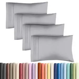 Queen Pillow Cases Set of 4 - Ultra Soft Hotel Quality Pillowcase Covers - Comfy, Cozy & Wrinkle Free - Shrink, Stain & Fade Resistant - Machine Washable Pillow Protectors - 4 Piece Set - Steel Blue Queen Pillow Cases Set of 4 - Ultra Soft Hotel Quality Pillowcase Covers - Comfy, Cozy & Wrinkle Free - Shrink, Stain & Fade Resistant - Machine Washable Pillow Protectors - 4 Piece Set - Steel Blue