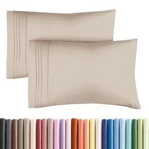 Queen Pillow Cases Set of 2 - Ultra Soft Hotel Quality Pillowcase Covers - Comfy, Cozy & Wrinkle Free - Shrinkage, Stain and Fade Resistant - Machine Washable Pillow Protectors - 2 Piece Set - Wheat Queen Pillow Cases Set of 2 - Ultra Soft Hotel Quality Pillowcase Covers - Comfy, Cozy & Wrinkle Free - Shrinkage, Stain and Fade Resistant - Machine Washable Pillow Protectors - 2 Piece Set - Wheat