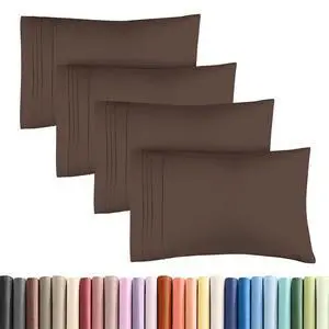 King Standard Pillow Cases Set of 4 - Soft Hotel Quality Pillowcase Covers - Comfy Bedding for Women, Men, Kids & Teens - Machine Washable Pillow Protectors - 4 Piece Set - King Standard Size Brown King Standard Pillow Cases Set of 4 - Soft Hotel Quality Pillowcase Covers - Comfy Bedding for Women, Men, Kids & Teens - Machine Washable Pillow Protectors - 4 Piece Set - King Standard Size Brown