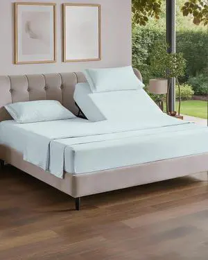 Flex Top Split Head King 4 Piece Sheet Set - Soft, Breathable & Cooling Bed Sheets Set - Hotel Luxury Bedding for Women & Men with Deep Pockets - Wrinkle Free & Fade Resistant - Oeko-Tex - Ice Blue Flex Top Split Head King 4 Piece Sheet Set - Soft, Breathable & Cooling Bed Sheets Set - Hotel Luxury Bedding for Women & Men with Deep Pockets - Wrinkle Free & Fade Resistant - Oeko-Tex - Ice Blue