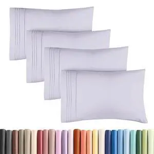 King Standard Pillow Cases Set of 4 - Soft Hotel Quality Pillowcase Covers - Comfy Bedding for Women, Men, Kids & Teens - Machine Washable Pillow Protectors - 4 Piece - King Standard Light Lavender King Standard Pillow Cases Set of 4 - Soft Hotel Quality Pillowcase Covers - Comfy Bedding for Women, Men, Kids & Teens - Machine Washable Pillow Protectors - 4 Piece - King Standard Light Lavender
