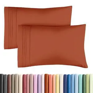 King Standard Pillow Cases Set of 2 - Soft Hotel Quality Pillowcase Covers - Comfy, Cozy & Fade Free - Wrinkle Resistant - Machine Washable Pillow Protectors - 2 Piece Set - King Standard Terracotta King Standard Pillow Cases Set of 2 - Soft Hotel Quality Pillowcase Covers - Comfy, Cozy & Fade Free - Wrinkle Resistant - Machine Washable Pillow Protectors - 2 Piece Set - King Standard Terracotta
