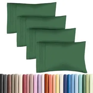 Queen Pillow Cases Set of 4 - Ultra Soft Hotel Quality Pillowcase Covers - Comfy, Cozy & Wrinkle Free - Shrinkage and Fade Resistant - Machine Washable Pillow Protectors - 4 Piece Set - Emerald Green Queen Pillow Cases Set of 4 - Ultra Soft Hotel Quality Pillowcase Covers - Comfy, Cozy & Wrinkle Free - Shrinkage and Fade Resistant - Machine Washable Pillow Protectors - 4 Piece Set - Emerald Green