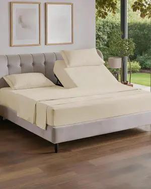 Flex Top Split Head King 4 Piece Sheet Set - Soft, Breathable & Cooling Bed Sheets Set - Hotel Luxury Bedding for Women & Men with Deep Pockets - Wrinkle Free & Fade Resistant - Oeko-Tex - Off White Flex Top Split Head King 4 Piece Sheet Set - Soft, Breathable & Cooling Bed Sheets Set - Hotel Luxury Bedding for Women & Men with Deep Pockets - Wrinkle Free & Fade Resistant - Oeko-Tex - Off White