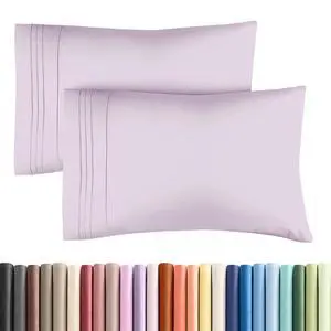 Queen Pillow Cases Set of 2 - Ultra Soft Hotel Quality Pillowcase Covers - Comfy, Cozy & Wrinkle Free - Shrinkage and Fade Resistant - Machine Washable Pillow Protectors - 2 Piece Set - Light Lavender Queen Pillow Cases Set of 2 - Ultra Soft Hotel Quality Pillowcase Covers - Comfy, Cozy & Wrinkle Free - Shrinkage and Fade Resistant - Machine Washable Pillow Protectors - 2 Piece Set - Light Lavender