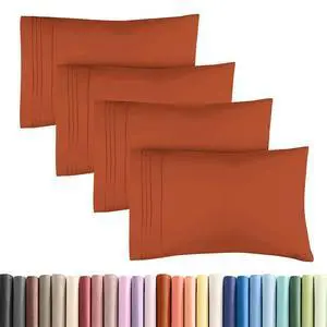 King Standard Pillow Cases Set of 4 - Soft Hotel Quality Pillowcase Covers - Comfy Bedding for Women, Men, Kids & Teens - Machine Washable Pillow Protectors - 4 Piece Set - King Standard Terracotta King Standard Pillow Cases Set of 4 - Soft Hotel Quality Pillowcase Covers - Comfy Bedding for Women, Men, Kids & Teens - Machine Washable Pillow Protectors - 4 Piece Set - King Standard Terracotta