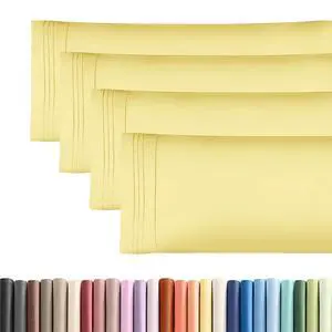 Body Pillowcases Set of 4-20x54 Long Body Pillow Case - Soft Body Pillow Cover for Sleeping & Side Sleepers - Comfy, Cozy Breathable & Fade Free - Machine Washable w/Envelope Enclosure - (Yellow) Body Pillowcases Set of 4-20x54 Long Body Pillow Case - Soft Body Pillow Cover for Sleeping & Side Sleepers - Comfy, Cozy Breathable & Fade Free - Machine Washable w/Envelope Enclosure - (Yellow)
