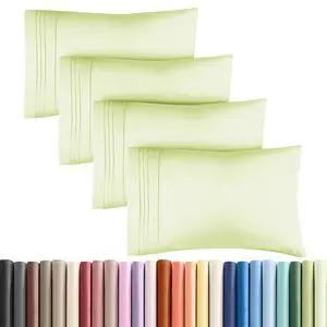 Queen Pillow Cases Set of 4 - Ultra Soft Hotel Quality Pillowcase Covers - Comfy, Cozy & Wrinkle Free - Shrinkage & Fade Resistant - Machine Washable Pillow Protectors - 4 Piece Set - Light Sage Green Queen Pillow Cases Set of 4 - Ultra Soft Hotel Quality Pillowcase Covers - Comfy, Cozy & Wrinkle Free - Shrinkage & Fade Resistant - Machine Washable Pillow Protectors - 4 Piece Set - Light Sage Green