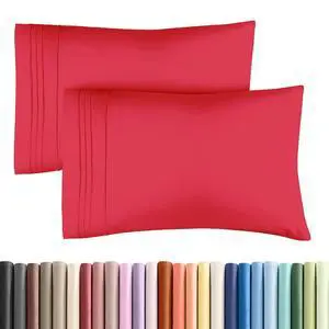 King Pillow Cases Set of 2 - Ultra Soft Hotel Quality Pillowcase Covers - Comfy, Cooling & Wrinkle Free - Shrinkage, Stain and Fade Resistant - Machine Washable Pillow Protectors - 2 Piece Set - Red King Pillow Cases Set of 2 - Ultra Soft Hotel Quality Pillowcase Covers - Comfy, Cooling & Wrinkle Free - Shrinkage, Stain and Fade Resistant - Machine Washable Pillow Protectors - 2 Piece Set - Red