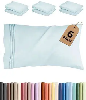 Standard Pillow Cases Set of 6 - Ultra Soft Hotel Quality Pillowcase Covers - Comfy & Wrinkle Free - Shrink, Stain & Fade Resistant - Soft, Machine Washable Pillow Protectors - 6 Piece Set - Sky Blue Standard Pillow Cases Set of 6 - Ultra Soft Hotel Quality Pillowcase Covers - Comfy & Wrinkle Free - Shrink, Stain & Fade Resistant - Soft, Machine Washable Pillow Protectors - 6 Piece Set - Sky Blue