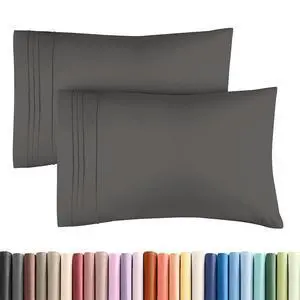 King Standard Pillow Cases Set of 2 - Ultra-Soft Hotel Quality Pillowcase Covers - Comfy, Cozy & Fade Free - Wrinkle Resistant - Machine Washable Pillow Protectors - 2 Piece Set - Charcoal King Standard Pillow Cases Set of 2 - Ultra-Soft Hotel Quality Pillowcase Covers - Comfy, Cozy & Fade Free - Wrinkle Resistant - Machine Washable Pillow Protectors - 2 Piece Set - Charcoal