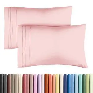 King Pillow Cases Set of 2 - Ultra Soft Hotel Quality Pillowcase Covers - Comfy, Cozy & Wrinkle Free - Shrinkage, Stain & Fade Resistant - Machine Washable Pillow Protectors - 2 Piece Set - Baby Pink King Pillow Cases Set of 2 - Ultra Soft Hotel Quality Pillowcase Covers - Comfy, Cozy & Wrinkle Free - Shrinkage, Stain & Fade Resistant - Machine Washable Pillow Protectors - 2 Piece Set - Baby Pink