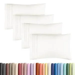 Standard Pillow Cases Set of 4 - Ultra Soft Hotel Quality Pillowcase Covers - Comfy Bedding for Women, Men, Kids & Teens - Machine Washable Pillow Protectors - 4 Piece - Standard Size Antique White Standard Pillow Cases Set of 4 - Ultra Soft Hotel Quality Pillowcase Covers - Comfy Bedding for Women, Men, Kids & Teens - Machine Washable Pillow Protectors - 4 Piece - Standard Size Antique White