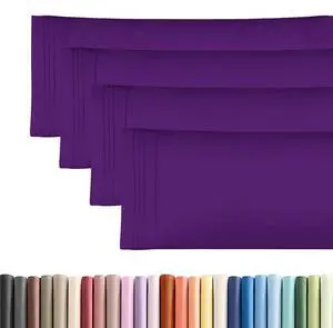 Body Pillowcases Set of 4-20x54 Long Body Pillow Case - Soft Body Pillow Cover for Sleeping & Side Sleepers - Comfy, Cozy Breathable & Fade Free - Machine Washable w/Envelope Enclosure - (Purple) Body Pillowcases Set of 4-20x54 Long Body Pillow Case - Soft Body Pillow Cover for Sleeping & Side Sleepers - Comfy, Cozy Breathable & Fade Free - Machine Washable w/Envelope Enclosure - (Purple)