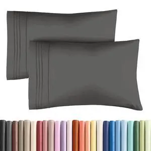 King Pillow Cases Set of 2 - Ultra Soft Hotel Quality Pillowcase Covers - Comfy, Cozy & Wrinkle Free - Shrinkage, Stain and Fade Resistant - Machine Washable Pillow Protectors - 2 Piece Set - Charcoal King Pillow Cases Set of 2 - Ultra Soft Hotel Quality Pillowcase Covers - Comfy, Cozy & Wrinkle Free - Shrinkage, Stain and Fade Resistant - Machine Washable Pillow Protectors - 2 Piece Set - Charcoal