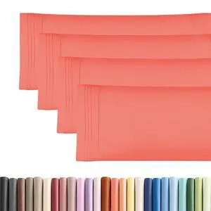 Body Pillowcases Set of 4-20x54 Long Body Pillow Case - Soft Body Pillow Cover for Sleeping & Side Sleepers - Comfy, Cozy Breathable & Fade Free - Machine Washable w/Envelope Enclosure - (Coral) Body Pillowcases Set of 4-20x54 Long Body Pillow Case - Soft Body Pillow Cover for Sleeping & Side Sleepers - Comfy, Cozy Breathable & Fade Free - Machine Washable w/Envelope Enclosure - (Coral)