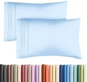 King Standard Pillow Cases Set of 2 - Soft Hotel Quality Pillowcase Covers - Comfy, Cozy & Fade Free - Wrinkle Resistant - Machine Washable Pillow Protectors - 2 Piece Set - King Standard Light Blue King Standard Pillow Cases Set of 2 - Soft Hotel Quality Pillowcase Covers - Comfy, Cozy & Fade Free - Wrinkle Resistant - Machine Washable Pillow Protectors - 2 Piece Set - King Standard Light Blue