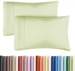 Queen Pillow Cases Set of 2 - Ultra Soft Hotel Quality Pillowcase Covers - Comfy, Cozy & Wrinkle Free - Shrinkage & Fade Resistant - Machine Washable Pillow Protectors - 2 Piece Set - Light Sage Green Queen Pillow Cases Set of 2 - Ultra Soft Hotel Quality Pillowcase Covers - Comfy, Cozy & Wrinkle Free - Shrinkage & Fade Resistant - Machine Washable Pillow Protectors - 2 Piece Set - Light Sage Green