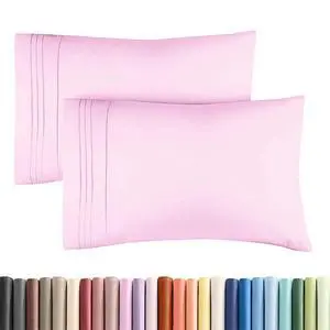 King Standard Pillow Cases Set of 2 - Ultra-Soft Hotel Quality Pillowcase Covers - Comfy, Cozy & Fade Free - Wrinkle Resistant - Machine Washable Pillow Protectors - 2 Piece Set - Light Pink King Standard Pillow Cases Set of 2 - Ultra-Soft Hotel Quality Pillowcase Covers - Comfy, Cozy & Fade Free - Wrinkle Resistant - Machine Washable Pillow Protectors - 2 Piece Set - Light Pink