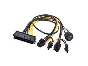 ATX Power 24Pin to Dual 6+2 Pin 8 Pin with on Off Switch Cable PCIe 6Pin 8Pin Male to 24 Pin Female Power Supply Cable ATX Power 24Pin to Dual 6+2 Pin 8 Pin with on Off Switch Cable PCIe 6Pin 8Pin Male to 24 Pin Female Power Supply Cable