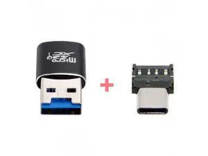 Xiwai CY U3-051+UC-053 USB 3.0 to Micro SD SDXC TF Card Reader with Micro Type-C USB-C OTG Adapter for Tablet / Cell Phone Xiwai CY U3-051+UC-053 USB 3.0 to Micro SD SDXC TF Card Reader with Micro Type-C USB-C OTG Adapter for Tablet / Cell Phone