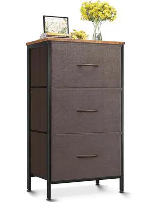 AODK Dresser for Bedroom Nightstand Small Dressers Chest of Drawers End Table for Living Room, Closet Dresser with 3 Storage Drawers Organizer Clothes, Brown AODK Dresser for Bedroom Nightstand Small Dressers Chest of Drawers End Table for Living Room, Closet Dresser with 3 Storage Drawers Organizer Clothes, Brown