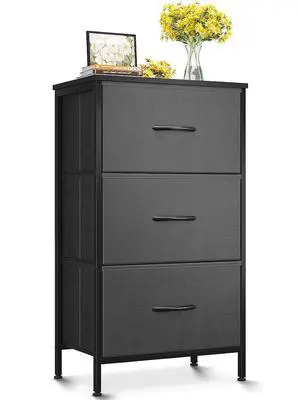 AODK Dresser for Bedroom Nightstand Small Dressers Chest of Drawers End Table for Living Room, Closet Dresser with 3 Storage Drawers Organizer Clothes, Dark Grey AODK Dresser for Bedroom Nightstand Small Dressers Chest of Drawers End Table for Living Room, Closet Dresser with 3 Storage Drawers Organizer Clothes, Dark Grey