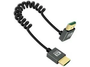 2.2FT Down Angle 270° Coiled HDMI 2.1 Cable, 48Gbps 8K@60Hz Spiral Spring Cord for Camera, TV, Capture Card & Tablet 2.2FT Down Angle 270° Coiled HDMI 2.1 Cable, 48Gbps 8K@60Hz Spiral Spring Cord for Camera, TV, Capture Card & Tablet