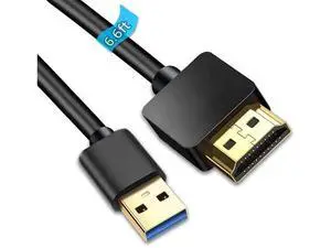 6.6FT USB 3.0 to HDMI Male Converter Cable, 1080P Audio Video Display Cord Compatible with Windows 7/8/8.1/10 6.6FT USB 3.0 to HDMI Male Converter Cable, 1080P Audio Video Display Cord Compatible with Windows 7/8/8.1/10