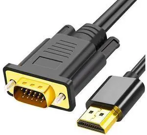 6FT Uni-Directional HDMI Male to VGA Male Cable, HDMI to VGA Cord for Desktop, Laptop, Monitor, Projector, HDTV, Raspberry Pi, Roku, Xbox 6FT Uni-Directional HDMI Male to VGA Male Cable, HDMI to VGA Cord for Desktop, Laptop, Monitor, Projector, HDTV, Raspberry Pi, Roku, Xbox