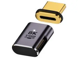 Magnetic HDMI 2.1 Adapter, 90° Right Side Angled HDMI Male to Female Gender Changer, Gold-Plated Supports 8K@60Hz, 4K@120Hz, 48Gbps High Speed Magnetic HDMI 2.1 Adapter, 90° Right Side Angled HDMI Male to Female Gender Changer, Gold-Plated Supports 8K@60Hz, 4K@120Hz, 48Gbps High Speed