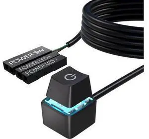 65 Inch External PC Power Switch with LED Indicator, Desktop External Motherboard Startup Power Button Extension Cable 65 Inch External PC Power Switch with LED Indicator, Desktop External Motherboard Startup Power Button Extension Cable