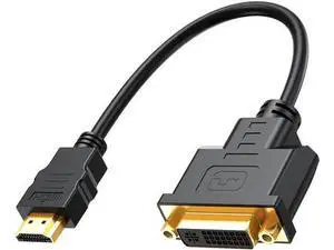 1FT Bi-Directional HDMI Male to DVI-I 24+5 Female Short Cable, 1080P Supported 1FT Bi-Directional HDMI Male to DVI-I 24+5 Female Short Cable, 1080P Supported