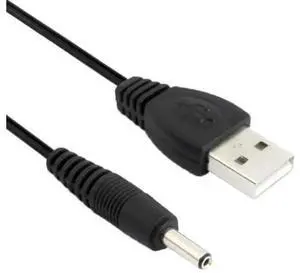 1.2m Black USB A Male to DC 3.5×1.35mm Barrel Jack Power Supply Cable 1.2m Black USB A Male to DC 3.5×1.35mm Barrel Jack Power Supply Cable