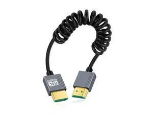 100cm Coiled Stretch HDMI 2.1 Male to Male Cable, Supports 8K@60Hz for HDTV, Laptops & Monitors 100cm Coiled Stretch HDMI 2.1 Male to Male Cable, Supports 8K@60Hz for HDTV, Laptops & Monitors