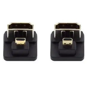 2 Pack 180° Angled Micro HDMI Male to HDMI Female Adapter, 4K@60Hz 2 Pack 180° Angled Micro HDMI Male to HDMI Female Adapter, 4K@60Hz