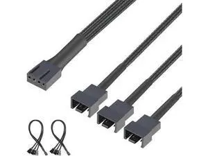 2 Pack 12.8 Inch 4 Pin PWM Fan Splitter Cable, 1-to-Many Fan Extension Cord Compatible with 3Pin & 4Pin PC Case Cooling Fans & Motherboard Headers 2 Pack 12.8 Inch 4 Pin PWM Fan Splitter Cable, 1-to-Many Fan Extension Cord Compatible with 3Pin & 4Pin PC Case Cooling Fans & Motherboard Headers
