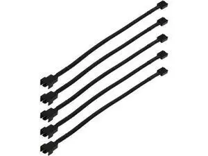 5 Pack 25cm Braided Molex TX4 4Pin to PWM Fan Extension Cable, 4Pin Molex Power to 2Pin/3Pin/4Pin Case Cooling Fan Adapter Cord 5 Pack 25cm Braided Molex TX4 4Pin to PWM Fan Extension Cable, 4Pin Molex Power to 2Pin/3Pin/4Pin Case Cooling Fan Adapter Cord