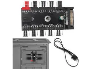 1-to-10 Chassis Fan Splitter Hub, Supports 3Pin & 4Pin PWM Case/CPU Cooling Fans 1-to-10 Chassis Fan Splitter Hub, Supports 3Pin & 4Pin PWM Case/CPU Cooling Fans