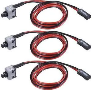 3 Pack 2-Pin SW PC Power Switch Cable, ATX Desktop On/Off Push Button Wire, 50cm Length 3 Pack 2-Pin SW PC Power Switch Cable, ATX Desktop On/Off Push Button Wire, 50cm Length