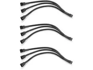 10 Inch 3 Pack 3-Way 4 Pin PWM Fan Splitter Cable, Black Extension Cord for 3/4 Pin PC Cooling Fans 10 Inch 3 Pack 3-Way 4 Pin PWM Fan Splitter Cable, Black Extension Cord for 3/4 Pin PC Cooling Fans
