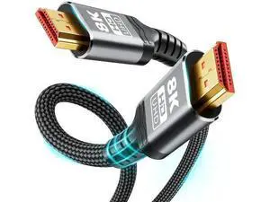 5ft Nylon Braided HDMI 2.1 Ultra High Speed Cable, 48Gbps Bandwidth Supports 8K@60Hz(7680×4320), 4K@120Hz, Dynamic HDR10, eARC, 3D & Dolby Atmos 5ft Nylon Braided HDMI 2.1 Ultra High Speed Cable, 48Gbps Bandwidth Supports 8K@60Hz(7680×4320), 4K@120Hz, Dynamic HDR10, eARC, 3D & Dolby Atmos
