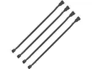4 Pack 10.5 Inch Black Nylon Braided PWM Fan Extension Cables, Compatible with 3-Pin & 4-Pin ATX PC Case Cooling Fans 4 Pack 10.5 Inch Black Nylon Braided PWM Fan Extension Cables, Compatible with 3-Pin & 4-Pin ATX PC Case Cooling Fans