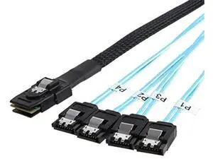 50cm Internal Mini SAS SFF-8087 to 4×SATA 7Pin Hard Drive Cable, 6Gbps Server RAID Data Cable 50cm Internal Mini SAS SFF-8087 to 4×SATA 7Pin Hard Drive Cable, 6Gbps Server RAID Data Cable