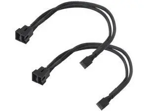 2PCS Black Sleeved 4-Pin PWM 1 to 2 Fan Splitter Cable for PC Cooling Fans 2PCS Black Sleeved 4-Pin PWM 1 to 2 Fan Splitter Cable for PC Cooling Fans